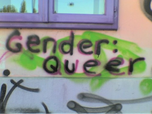 Graffiti reading Gender Queer