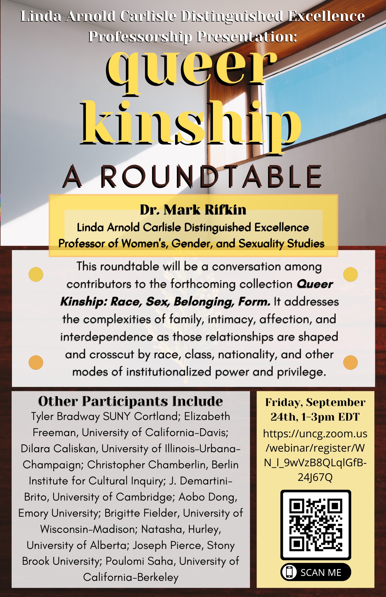 Queer Kinship: A Roundtable, Event Flyer, Fall 2021. 