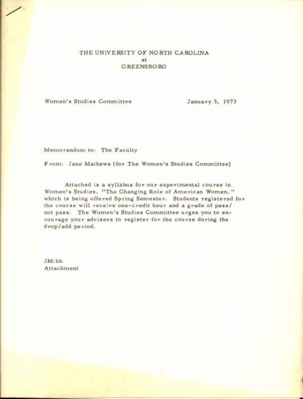 Original syllabus for the course, 