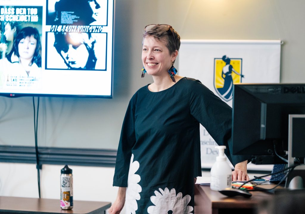 Dr. Faye Stewart speaking to a class